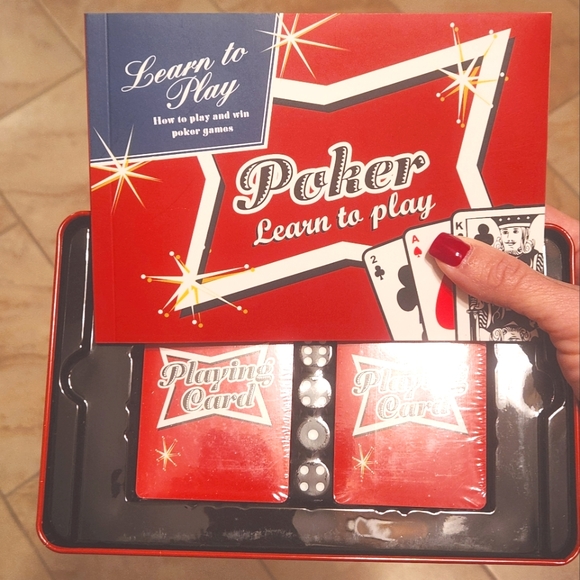 Poker Learn To Play Set In Metal Tin By Thunder Bay Press - Picture 3 of 8